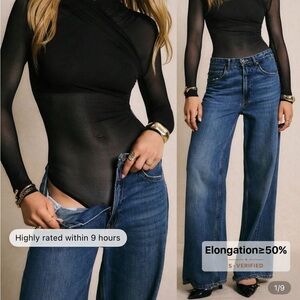 SHEIN Black Sheer Bodysuit